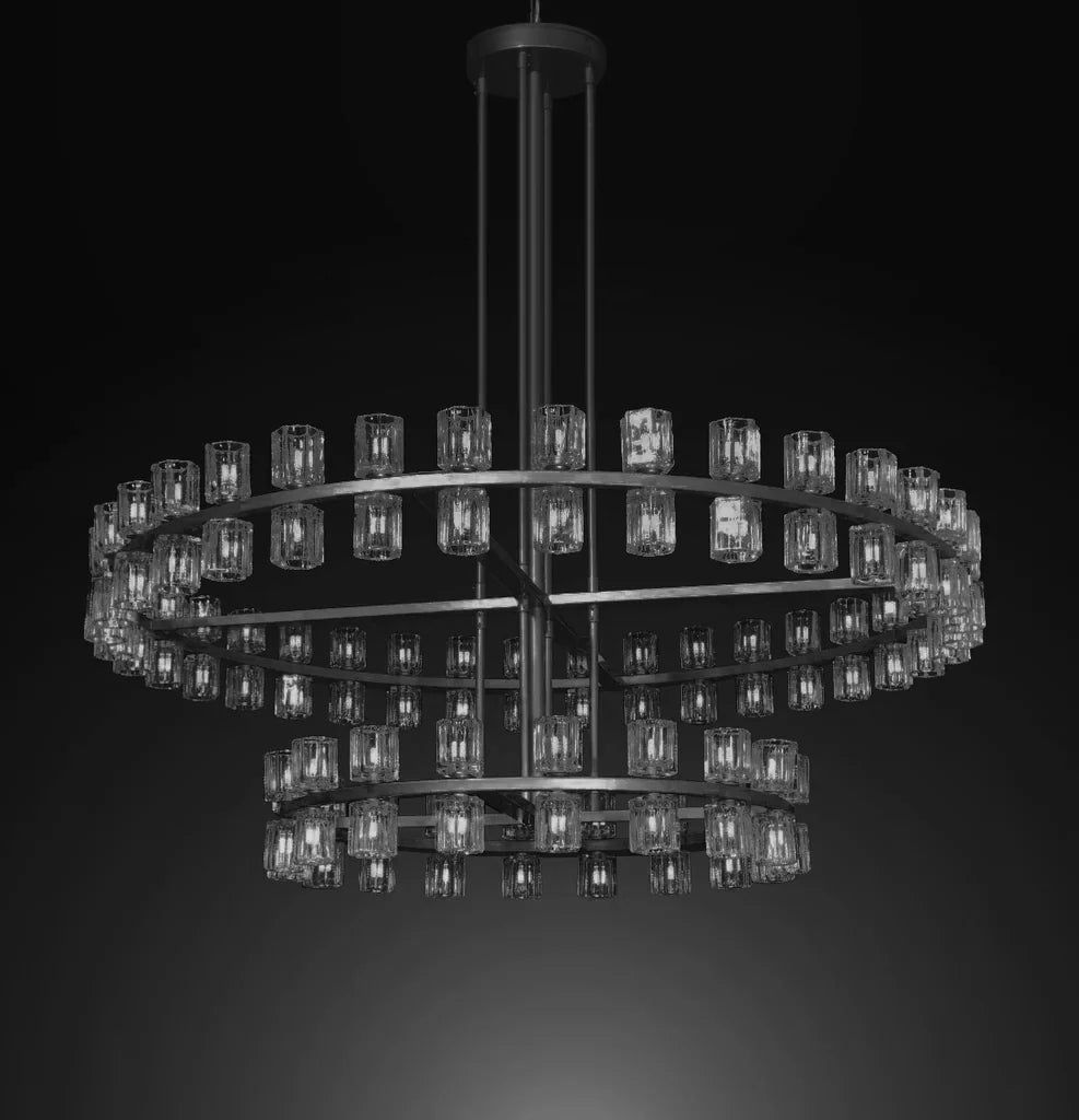 Archanne Round 2-Tier Chandelier Lighting 60" Great For The Family Room, Living Room, Entryway, Foyer, And More - A500-CB/4511/108