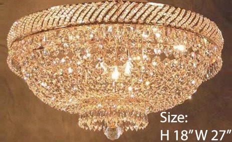 Swarovski Crystal Trimmed Chandelier French Empire Crystal Semi Flush Chandelier H18" X W27" - A500-Flush/Cg/448/12Sw