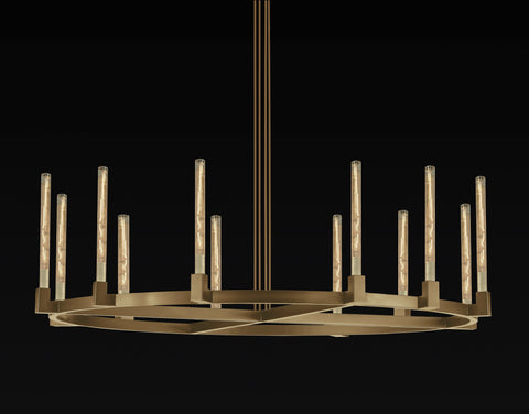 Corsica Round Chandelier 60" Vintage Barn Metal Chandelier Chandeliers Industrial Loft Rustic Lighting Great for the Living Room, Dining Room, Foyer and Entryway, Family Room, and more - A500-CG/4462/12