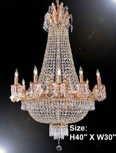 French Empire Crystal Chandelier H40" X W30" - A500-1280/10+5