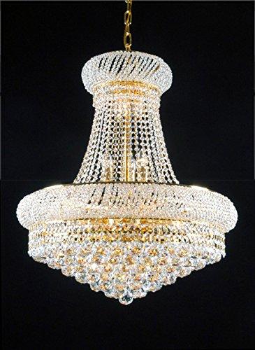Swarovski Crystal Trimmed French Empire Crystal Chandeliers Lighting -Great for the Dining Room, Foyer, Living Room! H24" X W24" - A500-C6/CG/542/15SW