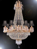 Swarovski Crystal Trimmed Chandelier Empire Crystal Chandelier Lighting With Shades - A500-Sc/Blackshade/1280/8+4 Sw