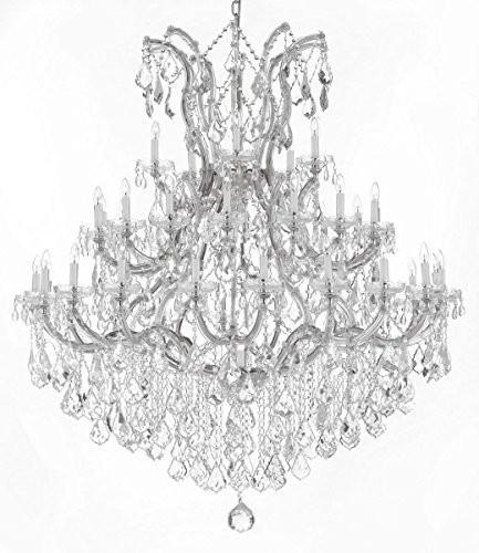 Large Foyer / Entryway Maria Theresa Empress Crystal (Tm) Chandelier Lighting H 60" W 52" - A500-Silver/B12/2756/36+1