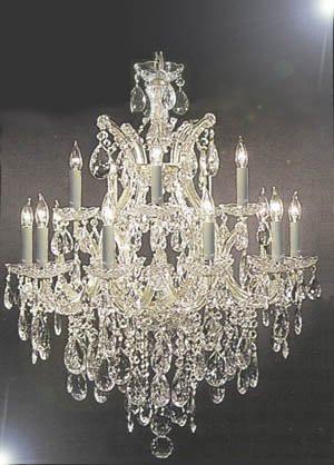 Maria Theresa Swarovski Crystal Trimmed Chandelier H30" X W28" - A500-Silver/21532/12+1Sw
