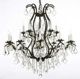 Swarovski Crystal Trimmed Chandelier Wrought Iron Chandelier Dressed With Swarovski Crystal - A500-3034/10+5Sw