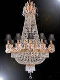 Swarovski Crystal Trimmed Chandelier Empire Chandelier Lighting H 40" W 30" With Black Shades - A500-Sc/Blackshade/1280/10+5Sw