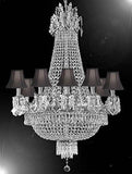 Swarovski Crystal Trimmed Chandelier French Empire Crystal Chandelier Lighting Chandeliers H32" X W25" With Black Shades - A500-Cs/Blackshade/1280/8+4 Sw