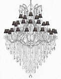 Maria Theresa Crystal Chandelier Trimmed With Spectratm Crystal And Black Shade - Reliable Crystal Quality By Swarovski - A500-Silver/Blackshade/B13/2756/36+1Sw
