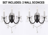 Set of 2-2 Wrought Iron Wall Sconce Crystal Lighting W 11.5" H 14" D 17" - 2EA G83-3/556