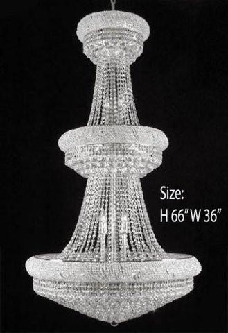 French Empire Crystal Chandelier H66" X W36" - A500-Silver/541/32