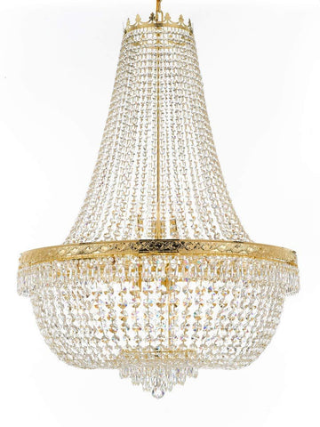 Nail Salon French Empire Crystal Chandelier Lighting - Great for The Dining Room, Foyer, Entryway, Family Room, Bedroom, Living Room and More! H 50" W 36" - A500-H50/CG/4199/25