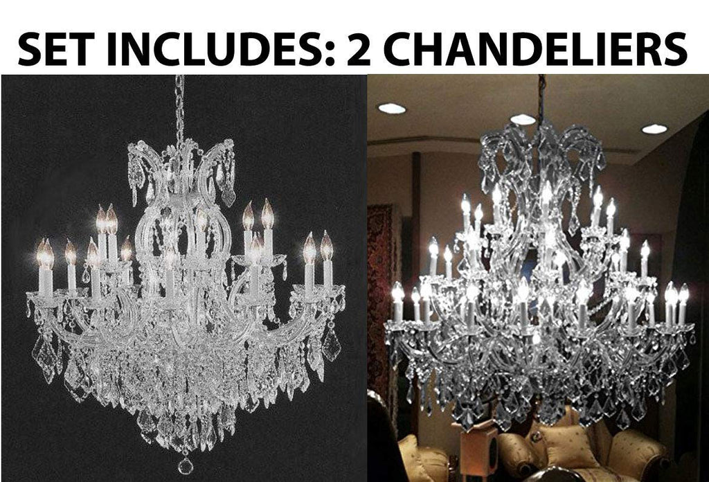 Set of 2-1 Chandelier Crystal Lighting Empress Crystal (TM) Chandeliers H 38" W37" and 1 Large Foyer/Entryway Maria Theresa Empress Crystal (tm) Chandelier Chandeliers Lighting! H 52" W 52" - 1EA CS/1/21510/15+1 + 1EA CS/918/36 A500-