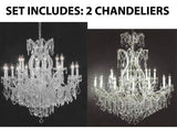 Set of 2-1 Chandelier Crystal Lighting Empress Crystal (TM) H38" W37" and 1 Large Foyer/Entryway Maria Theresa Empress Crystal (tm) Chandelier Lighting! H 52" W 46" - CS/1/21510/15+1 + CS/52/2MT/24+1 A500-