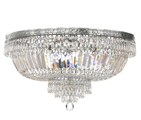 French Empire Crystal Semi Flush Basket Chandelier Chandeliers Lighting H21" XW30" - A500-B8/FLUSH/CS/870/14