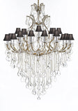Swarovski Crystal Trimmed Chandelier Lighting Chandeliers H65" X W46" Great for the Foyer, Entry Way, Living Room, Family Room and More w/Black Shades - A500-B12/BLACKSHADES/52/2MT/24+1SW