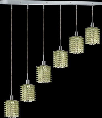 C121-1286D-O-S-LP/RC By Elegant Lighting Mini Collection 6 Lights Pendant Chrome Finish