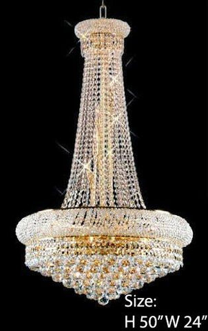 Swarovski Crystal Trimmed Chandelier French Empire Crystal Chandelier H50" X W24" - A500-Large/542/15 Sw