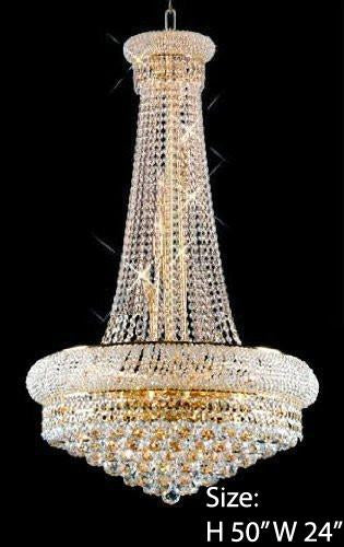 French Empire Crystal Chandelier H50" X W24" - A500-Large/542/15
