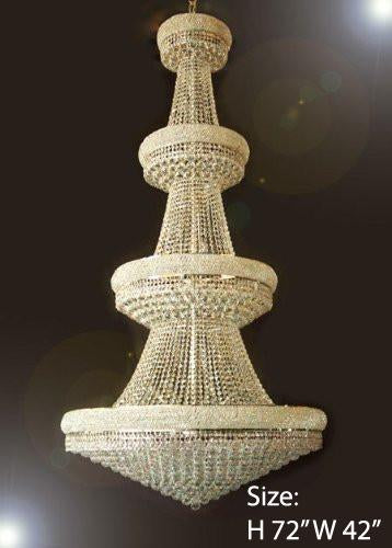 Gold Empire Crystal Chandelier Foyer / Entryway Lighting H72" W42" - A500-CG/5414/36