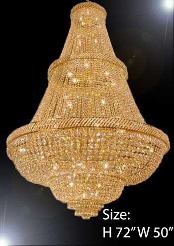 French Empire Crystal Chandelier Lighting W/ Swarovski Crystal 6Ft Tall - Perfect For An Entryway Or Foyer - A500-448/48Sw