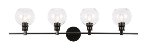 ZC121-LD2322BK - Living District: Collier 4 light Black and Clear glass Wall sconce