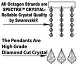 Set Of 3 - 1 Swarovski Crystal Trimmed Chandelier Empire Chandelier Lighting H 30" X W 24" And 2 Swarovski Crystal Trimmed Chandelier Empire Crystal Wall Sconce Lighting W 9.5" H 18" D 5" - 1Ea-Cs/870/9 + 2Ea-Cs/4/5/Wallsconce-Sw A500-